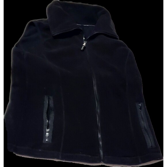 Calvin Klein Black Fleece Vest Women M – Full Zip Pocketed – Athleisure Layer - Picture 15 of 16